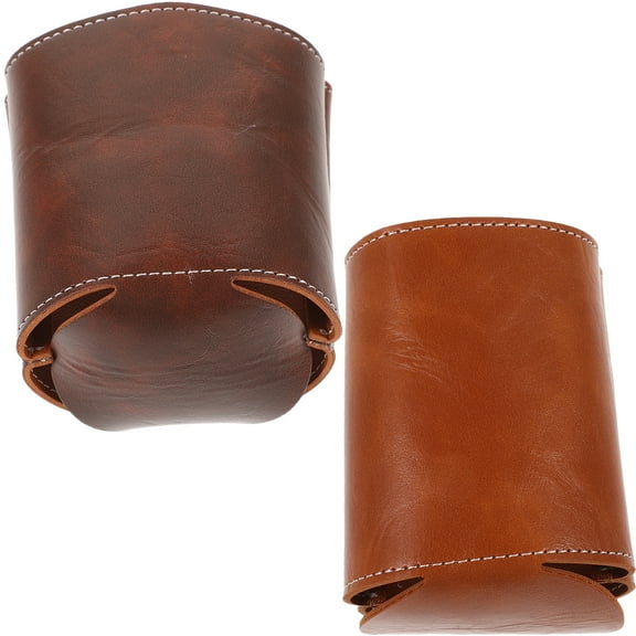 2 Pcs Leather Bottle Cover Beverages Ice Bottle Sleeves Can Sleeve Cover Can Cooler Sleeves