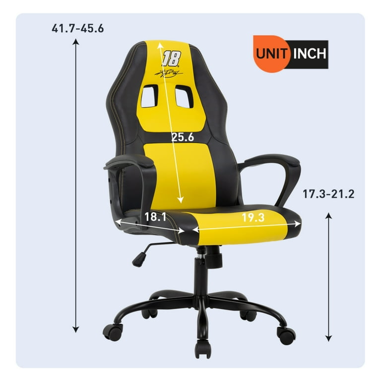 Ergonomic Computer Gaming Chair PU Leather Desk Chair with Lumbar Support,  Swivel Office Chair Executive Chair with Padded Armrest and Seat Cushion  for Gaming, Study and Working 