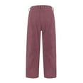 thumbnail image 7 of WTOBBY Women's Corduroy Pants Casual Straight Leg Trousers, Solid Color Relaxed Fit Comfortable Everyday Wide Leg Corduroy Pants for Women,Pink 2XL, 7 of 7