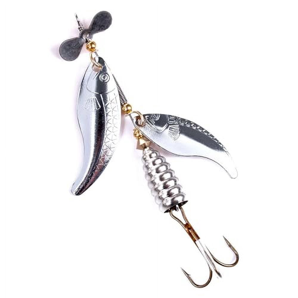 Fishing Lure Spinnerbaits, Bass Salmon Trout Hard Metal Spinner Baits Kit, HENGJIA 5PCS Fishing Spinner Kit Fishing Lures for Lake River Fishing,3.94in/0.51oz