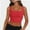 Red, variant on Women’s Sleeveless Crop Tops Square Neck Workout Fitness Basic Cropped Tank Top