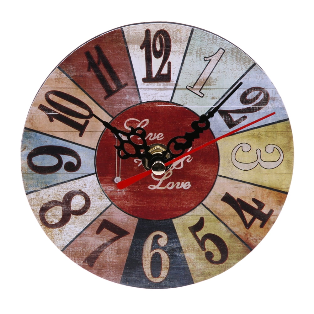 Hot Sale Vintage Wood Wall Clock House Home Office Shabby Chic Antique Style 
