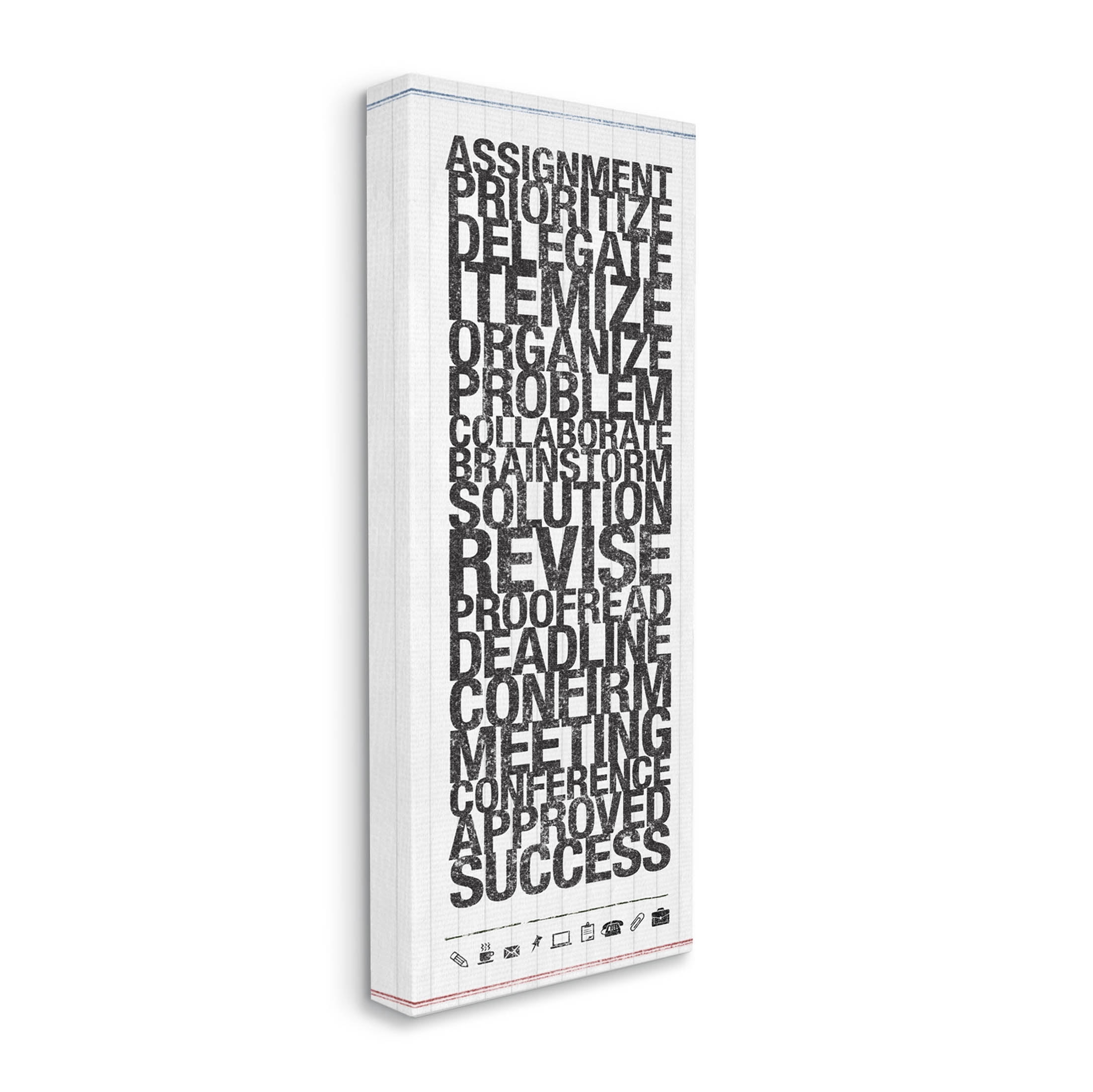 Stupell Industries Organized Success Office List Graphic Art Gallery Wrapped Canvas Print Wall Art, Design by Kristen Emery