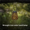 thumbnail image 3 of Lámpara Solar Colgante De Metal Con Energía Solar, De Mano, Decorativa, Arte Del Hierro, Agujeros Redondos, Luz De Linterna Led De Proyección Hueca Con Asa Para Jardín, Patio, Hogar Y Exteriores Minnieouse HA013926-00, 3 of 6