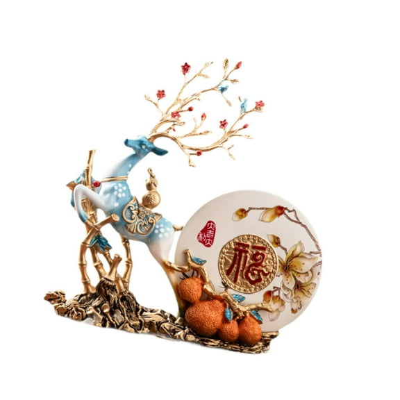 TISHITA Deer Figurine Deer Statue Desktop Ornament Deer Sculpture for Bookshelf Entryway Holiday Desk Home Decor