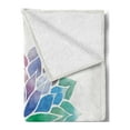 thumbnail image 2 of Rainbow Mandala Soft Flannel Fleece Throw Blanket, Watercolor Style Flower Design Petals on Off White Background, Cozy Plush for Indoor and Outdoor Use, 50" x 70", Multicolor, by Ambesonne, 2 of 5