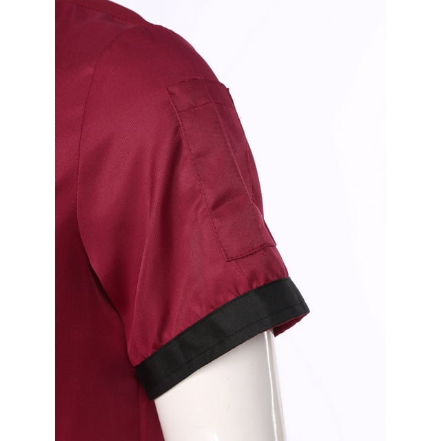 Choomomo Chef Coat Unisex Breathable Mesh Chef Jacket Contrast Color Uniform Professional Hotel Kitchen Cooking Coat Red M