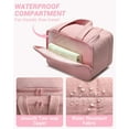 thumbnail image 6 of Travel Toiletry Bag, Puffy Wide-open Quilted Makeup Bag for Women,Lightweight Cosmetic Travel Bag Organizer with Handle for Traveling, Accessories, Essentials Toiletries Dark Pink, 6 of 7