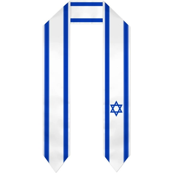 DABOYOZHZH Israel Flag Graduation Shawl Sash Stole Wraps Scraf For International Study Pride Women Men