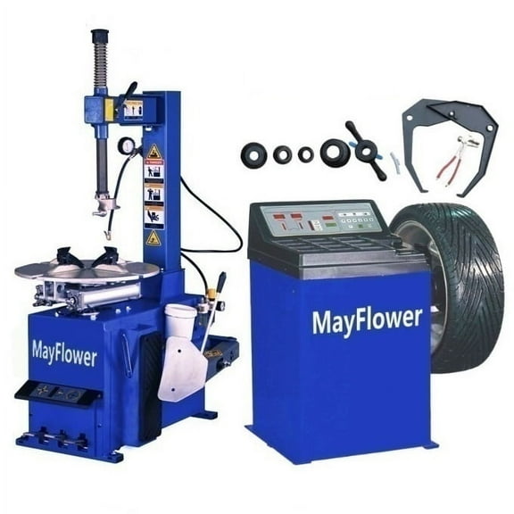Mayflower - 1.5 HP Tire Changer Wheel Changers Machine Balancer Rim Clamp Combo 460 680