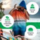 thumbnail image 2 of COR Surf Poncho Cambiador de Toalla con Capucha y Bolsillo Delantero | Toalla gruesa de poncho de microfibra de secado rápido para surf, playa, piscina, natación (Kailua grande), 2 of 4