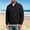 Black, variant on Men’s Waffle Knit Quarter Zip Polo Shirt with Long Sleeve, Collared Pullover Tops for Golf Travel Fishing Daily Wear Size 3XL Navy