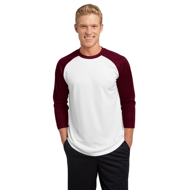 SPORT-TEK Men's PosiCharge Baseball Jersey L White/Maroon deporte-tek ST205
