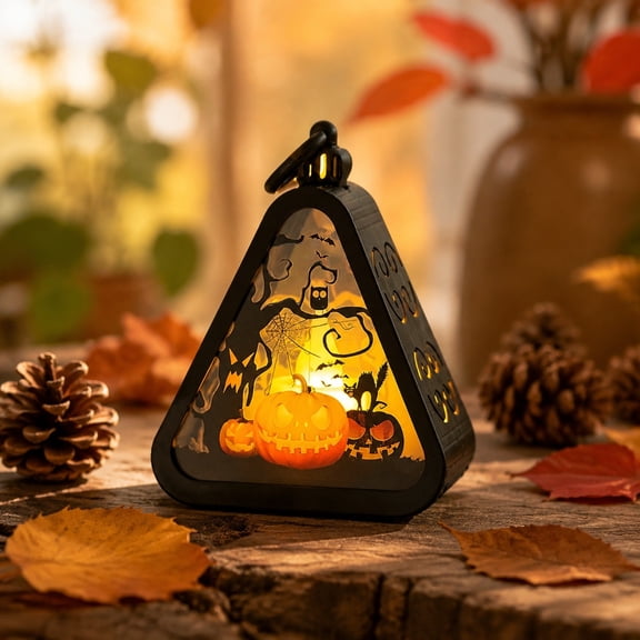 Halloween Pumpkin Candle Holder, Indoor Outdoor Decorations,Compact and Portable, Durable Plastic Material,Party Supplies, Table Centerpiece, Yard, Garden Festival Atmosphere