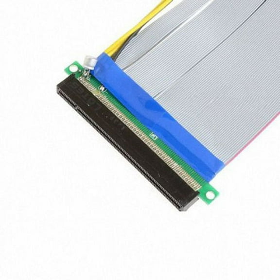 FVH PCI-E Express 16X to 16x Riser Extender Card with Molex IDE Power Ribbon Cable 20cm