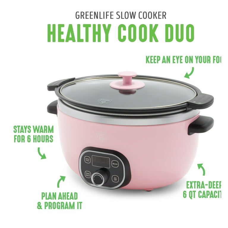 GreenLife Cook Duo Healthy Ceramic Nonstick Programmable 6 Quart