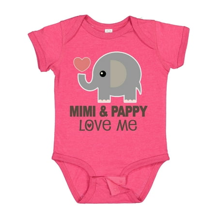 

Inktastic Mimi and Pappy Love Me Elephant Gift Baby Boy or Baby Girl Bodysuit