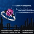 thumbnail image 2 of Gem Stone King 3.69 Ct Oval Pink Created Sapphire Black Onyx 925 Sterling Silver Ring, 2 of 6