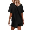 thumbnail image 4 of Aofany Summer Set for Women Tops and Shorts Two Piece Outfits Short Sleeve Button Up Shirts Loungewear, 4 of 6