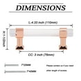 thumbnail image 2 of knobelite 10 Pack Kitchen Cabinet Handles Cabinet Pulls 3 inch Hole Center Acrylic Clear Crystal Cabinet Handles with Rose Gold Zinc Alloy Base, Drawer Pulls for Kitchen Cabinet Cupboard, 2 of 5