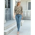 thumbnail image 6 of TEMOFON Women's Boho Print 3/4 Sleeve Tops V Neck Tunic Blouses Dressy Casual Shirts Summer Lightweight Floral Paisley Pattern Tee, 6 of 7