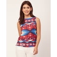 thumbnail image 2 of Moomaya Sleeveless Boat Neck Printed Georgette Top - Women's Elegant Top, 2 of 9
