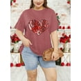 thumbnail image 5 of XCHQRTI Womens Love Heart T-Shirts Valentine's Day Graphic Tees Short Sleeve Plus Size Tops, 5 of 7