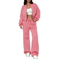 thumbnail image 7 of GILIGEGE Two Piece Sets for Women A Two Piece Set Of Women's Trendy Sweatshirt Jacket with Zipper Slim Fit Long Sleeves and Long Pants Pink M, 7 of 7