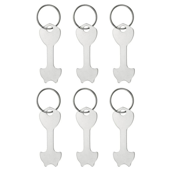 Uxcell Shopping Trolley Token Key Ring, 2.4 Inch Cart Remover Coin Keychain Unlock Release Key, Silver Tone 6 Pack