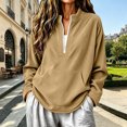 thumbnail image 2 of Quarter Zip Pullover Women Casual Mock Neck Sweatshirt Long Sleeve Half Zip Pullover Women Plus Size Loose Comfy Sweatshirts with Pockets Y2K Fashion Fall Winter Clothes, 2 of 5