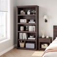 thumbnail image 2 of 5 Tier Bookcase, Farmhouse Book Shelf with Storage Open Display Bookshelves, 67.4" Tall Book Case Wooden 5 Shelf Bookcase Home Decor Furniture for Home Office, Living Room, Bed Room - Cherry, 2 of 7