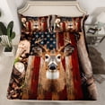 thumbnail image 2 of Feelyou 3D Farmhouse Deer Full Size Sheets for Men, American Flag Print Bed Sheets, Branches Leaf Botanical Sheet Sets, Ultra Soft Bedroom Decor, 4 Pieces, 2 of 7