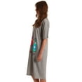 thumbnail image 2 of Just Love Short Sleeve Nightgown Sleep Dress for Women Sleepwear (Grey - Peace Love, Medium), 2 of 3