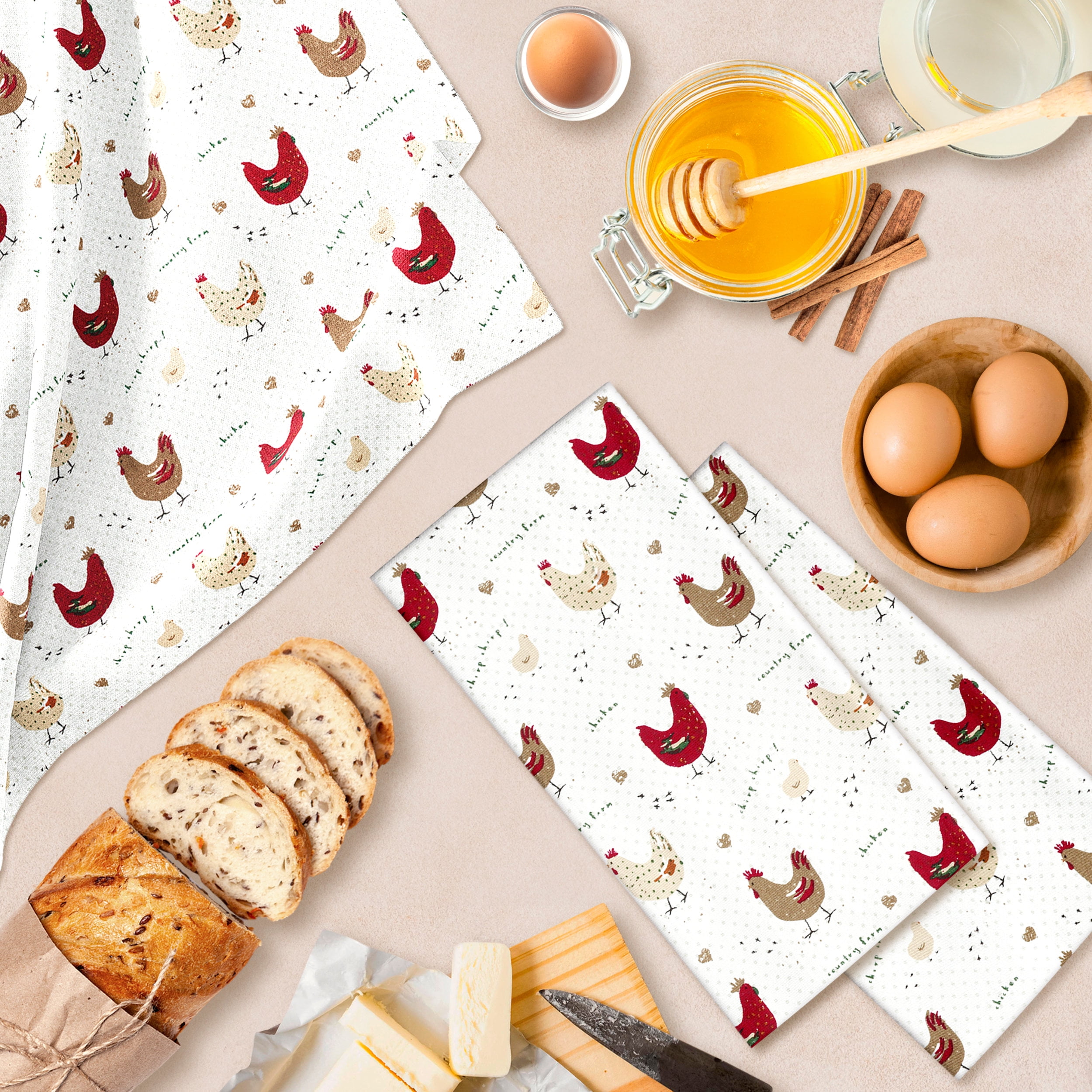 Cackleberry Home Farmhouse Chicken Kitchen Towels 100 Cotton Set