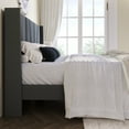 thumbnail image 5 of Amolife Queen Bed Frame, Upholstered Platform Bed with Wingback and Geometric Headboard, Gray, 5 of 14