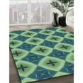 thumbnail image 3 of Ahgly Company Machine Washable Indoor Round Transitional Pastel Green Area Rugs, 4' Round, 3 of 7