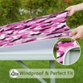 thumbnail image 6 of Purple Pink Camo Classic Shapes Pattern Square Fitted Tablecloth with Elastic Edge,Square Table Cover,Washable Elastic Table Cover for Home Kitchen Party Decor 36"x36", 6 of 6