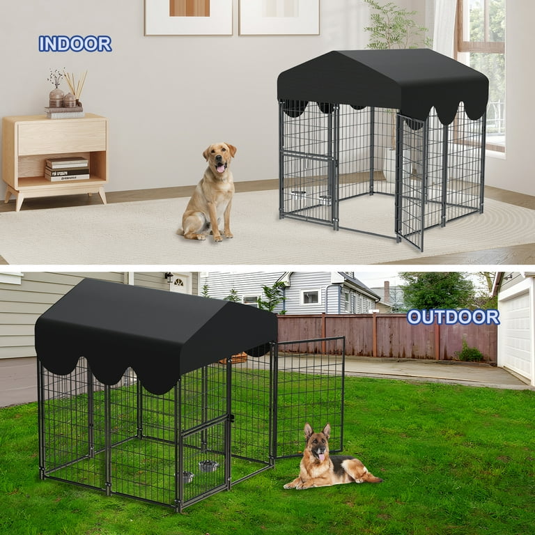 Suchown Dog Kennel Outdoor with Roof – Heavy Duty Dog Run, Large