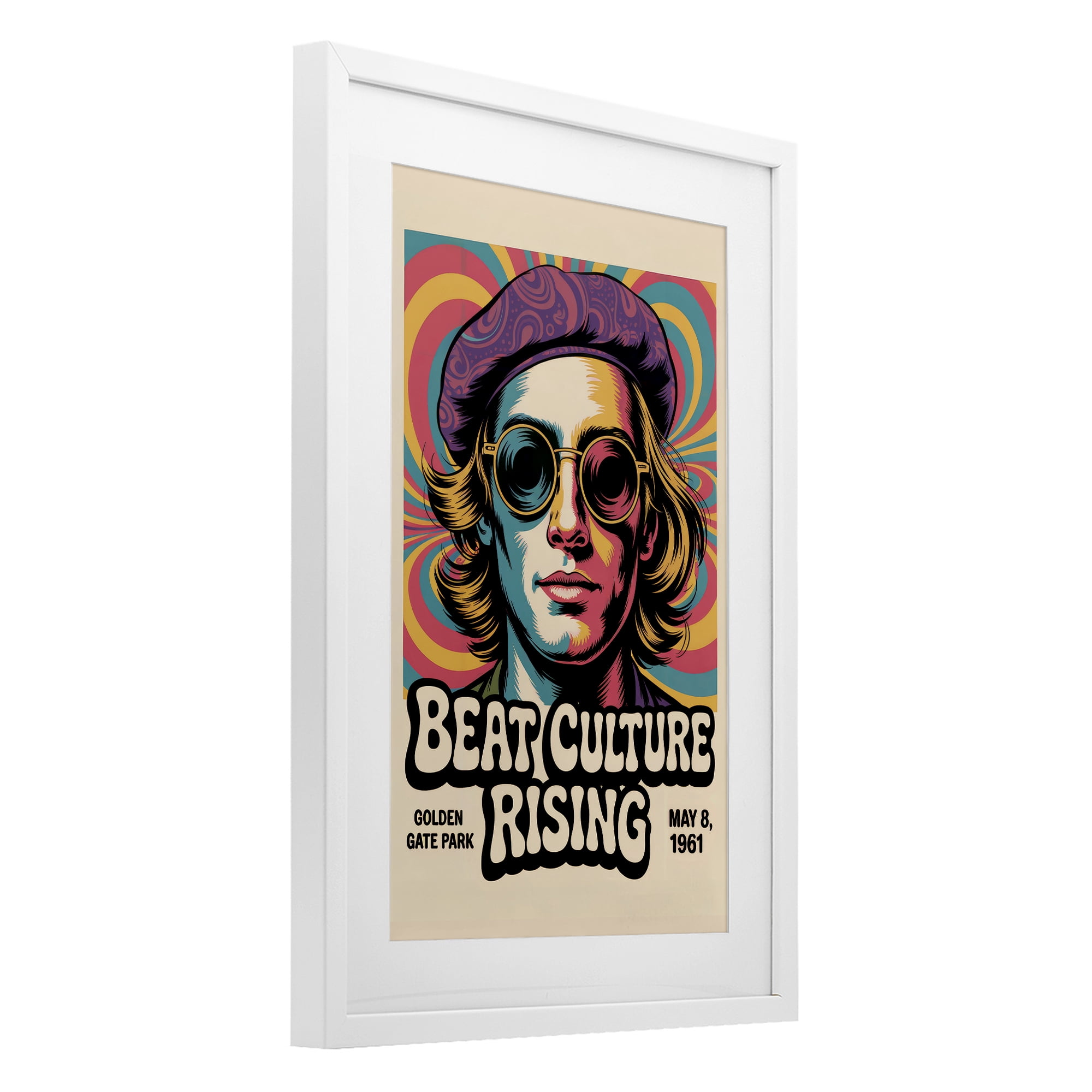 Stupell Industries Beat Culture Rising Poster White Framed Print Under Glass, design by Andreas Magnusson