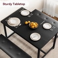 thumbnail image 2 of Ourlova Rectangular Dining Table Set for 4, 3 Piece Kitchen Table Set with 2 Upholstered Benches, Retro Black, 2 of 5