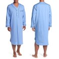 thumbnail image 5 of Mens Nightgowns with Pocket Long Sleeve Muslim Night Shirts Button V Neck Pullover Lightweight Solid Knee Length Loungewear Sleepshirts, 5 of 8