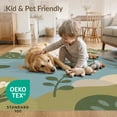 thumbnail image 4 of ODIKA 2'x3' Washable Accent Rug Blue Green Pastel and Nature Scene Design Illustrative Pond Life with Ducks Turtle for Bedroom, Nursery, RV, Pet Friendly, Bedside Mat, 4 of 7