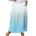 thumbnail image 3 of SROBPTY Womens Skirts, Skirts for Women Trendy, Women's Printed Stretch Waistband Pleated Pocket Midi Skirts Light Blue,L, 3 of 5