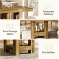 thumbnail image 7 of Fimind 39" Square Dining Table for 2-4, Rustic Farmhouse Kitchen Table with Storage Shelf, Small Space Wood Dining Room Table for Apartment, Breakfast, Dining Area, Rustic Brown, 7 of 7