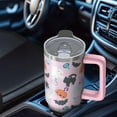 thumbnail image 5 of 30oz Halloween Tumbler with Handle, Scary Skeleton Bat | Print | Halloween Gifts for Women & Girls | with Lids and Straws | Stainless Steel Insulated | Travel Mug, 5 of 5