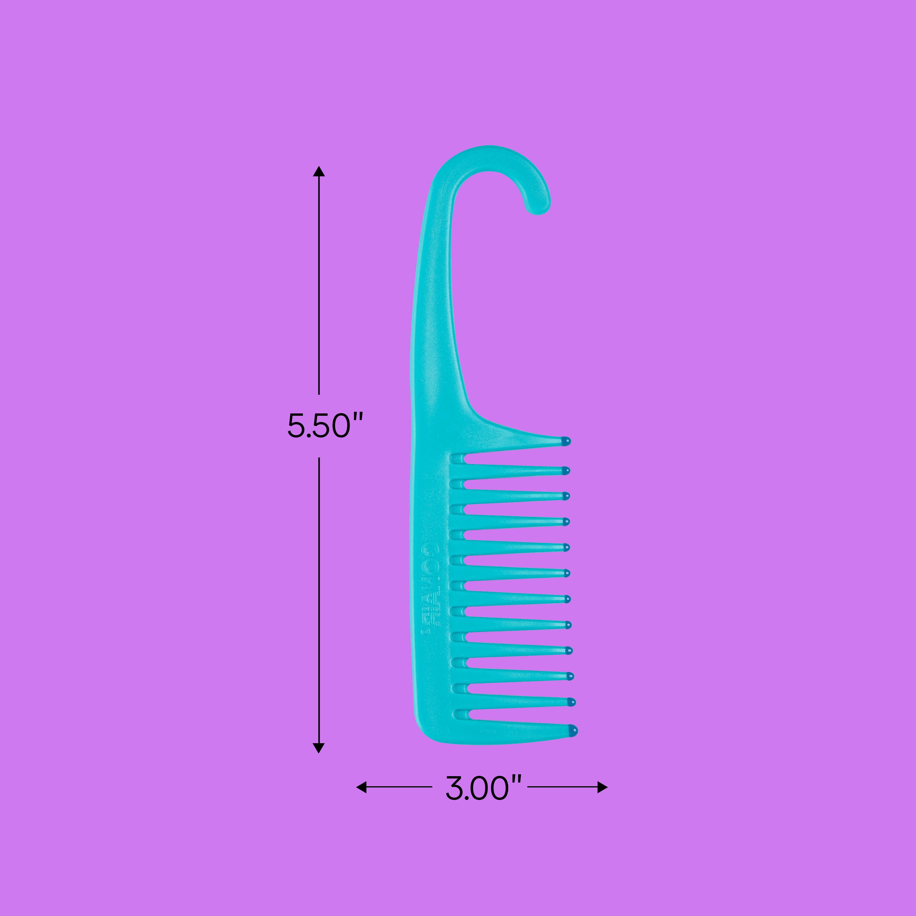 (3 pack) Conair Wide-Tooth Shower Comb with Hook Handle, Detangles & Distributes Conditioner