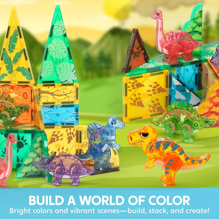 めい&かいママさん専用 SWAROVSKI ディノサウルス、Jo & Harry Joyfy 50PCS Dinosaur Magnetic STEM Building Tiles Set for Kids