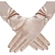 thumbnail image 1 of Zhuge Guantes de satén, guantes cortos para mujer, guantes de princesa, para mujeres, niñas, novias, bodas, ópera, banquetes, fiestas de disfraces, color beige, 1 of 4