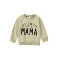 thumbnail image 1 of xiaxaixu Parent-child Sweatshirt, Letters Printed Pattern Round Collar Pullover, 1 of 9
