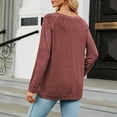 thumbnail image 6 of BLVB Women's Fall Long Sleeve Side Split Loose Blouses Casual Crewneck Pullover Tunic Tops Comfy T Shirts Trendy Clothes Red, 6 of 6